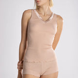 Oscalito Filoscozia® V-neck Tank Top with Satin Edging