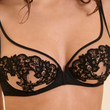 Simone Perele Saga Full Cup Plunge Bra in Black Tattoo