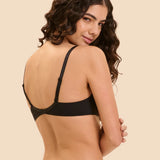Simone Perele Saga Full Cup Plunge Bra in Black Tattoo