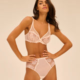 Simone Perele Intrigue Plunge Underwired Bra in Sakura Pink