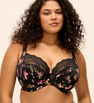 Elomi Lucie Stretch Plunge Bra in Black, Fleur, Jet, Pale Blush and White