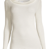 Oscalito Wide Scoop Neck Long Sleeved Top in Silver