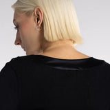 Oscalito Wide Scoop Neck Long Sleeved Top in Cast-Iron