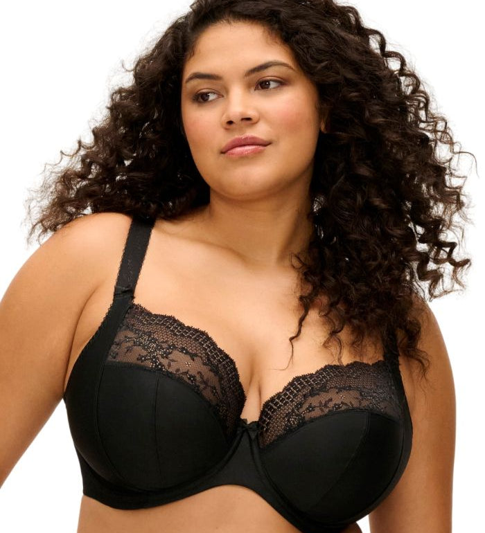 Elomi Lucie Stretch Plunge Bra in Black, Jet, Pale Blush and White