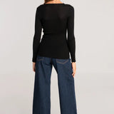 Oscalito Long Sleeved Top with Floral Tulle & Lace Motif