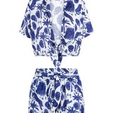 Lingadore Shorts and Top Set  in Blue/White Print