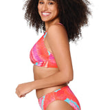 Lingadore High Leg Bikini Brief in Coral Print