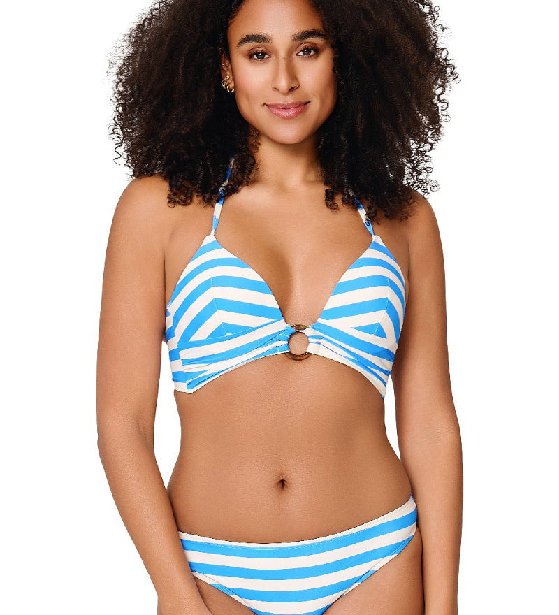 Lingadore Triangle Bikini Set in Ortensia Blue Stripe
