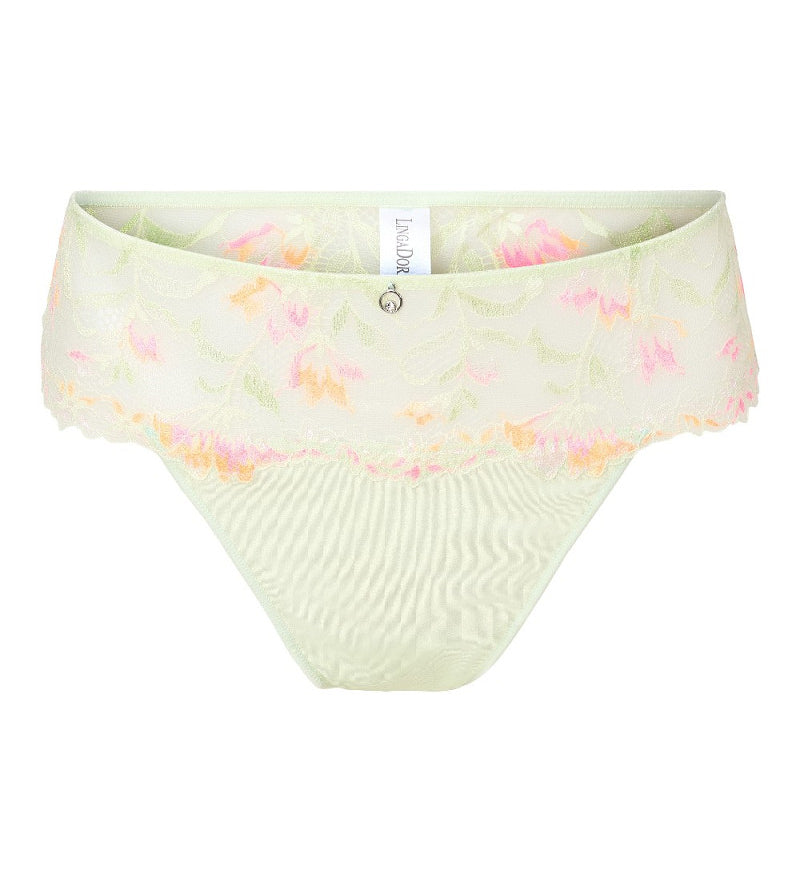 Lingadore Lace Back Thong in Canary Green