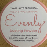 Evenly dusting powder