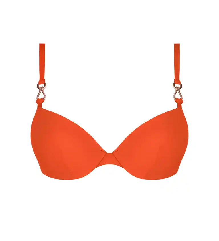 Lise Charmel Moulded Plunge Bikini Top in  Orange