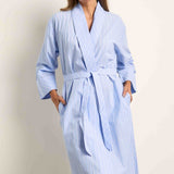 Cottonreal Cotton Lawn Chalk Stripe Grace Shawl Robe