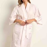 Cottonreal SuperVoile Sateen Stripe Kimono in Pale Pink