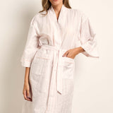 Cottonreal SuperVoile Sateen Stripe Kimono in Pale Pink