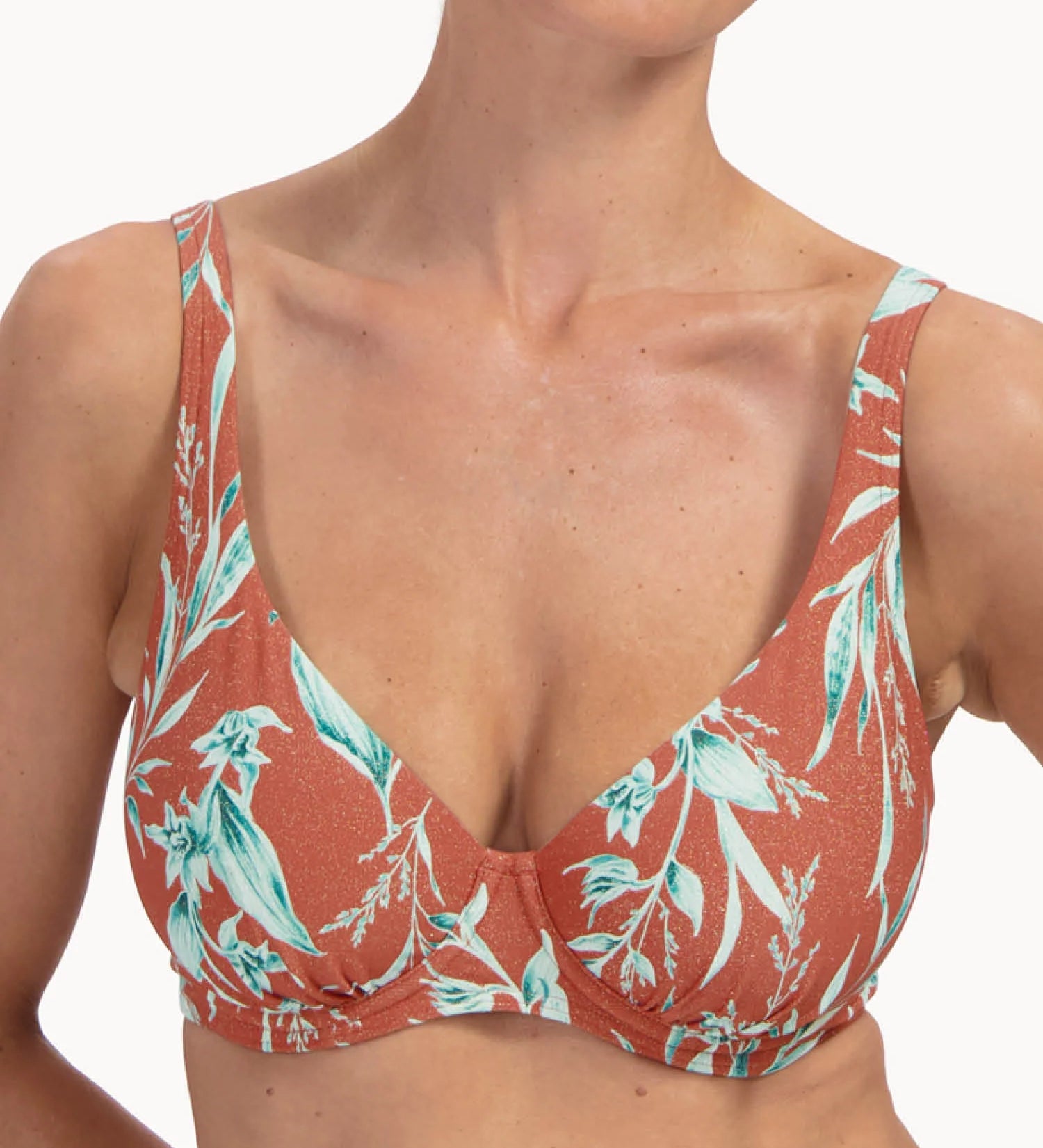 Cyell Rusty Rose Plunge Bikini Top