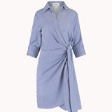 Cyell Seersucker Crossover Beach Dress