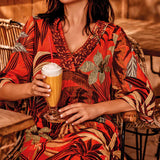 David Edera Kim Kaftan in Tropical Print