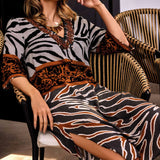 David Camelia Kim Kaftan in Animal Print(