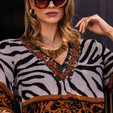 David Camelia Kim Kaftan in Animal Print(