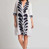 David Doris Abstract Print Shirt Dress