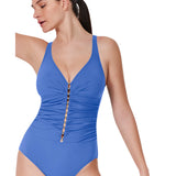 Gottex Profile Tutti Frutti V Neck Gold Beaded One Piece Swimsuit