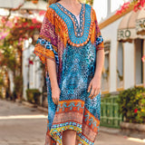 Iconique Turquoise Animal Print Kaftan