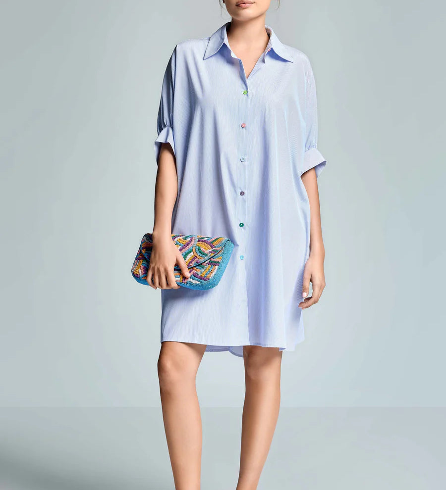 Iconique Ivy Light Blue Shirt Dress