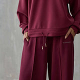Iconique Wide Leg Joggers in Burgundy or Green