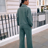 Iconique Wide Leg Joggers in Burgundy or Green