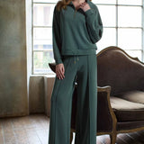 Iconique Wide Leg Joggers in Burgundy or Green
