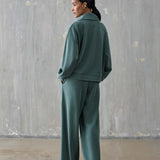 Iconique Wide Leg Joggers in Burgundy or Green