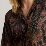 Ralph Lauren Long Paisley Cotton Blend Sateen PJs