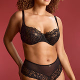 Panache Allure Demi Balcony Bra in Black/Latte