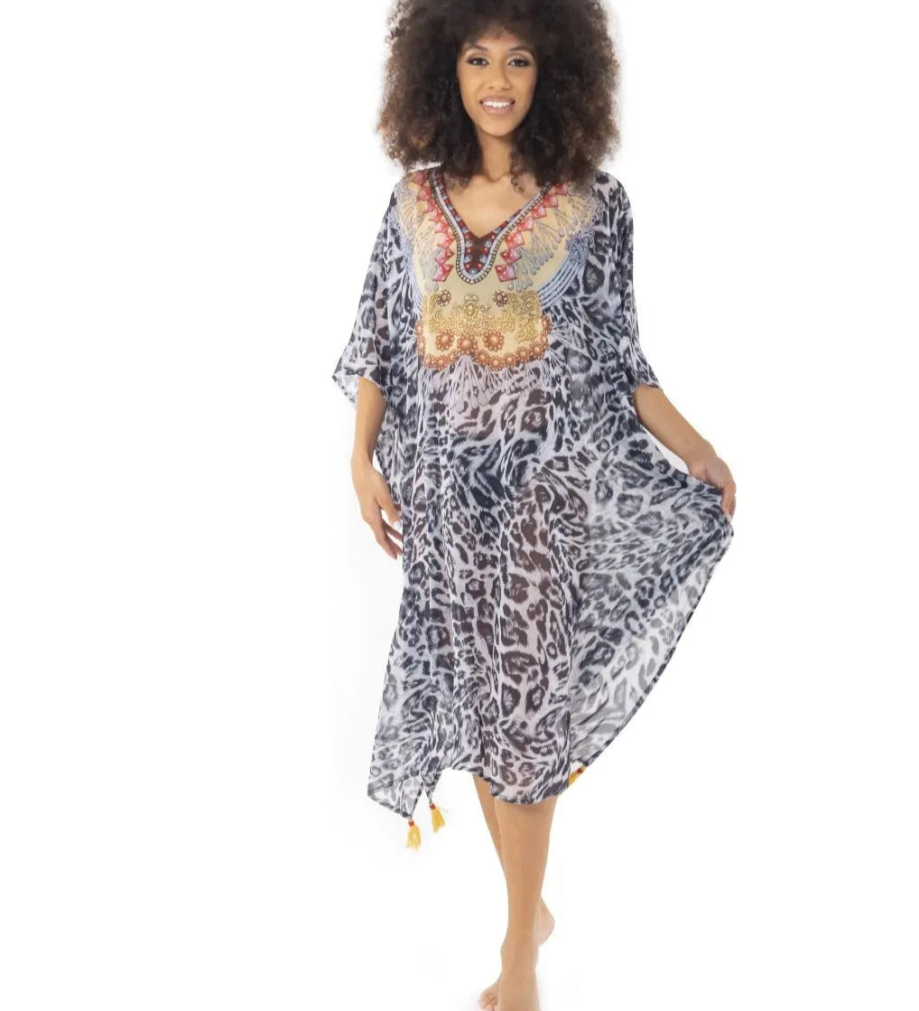 Iconique Snow Leopard Kaftan