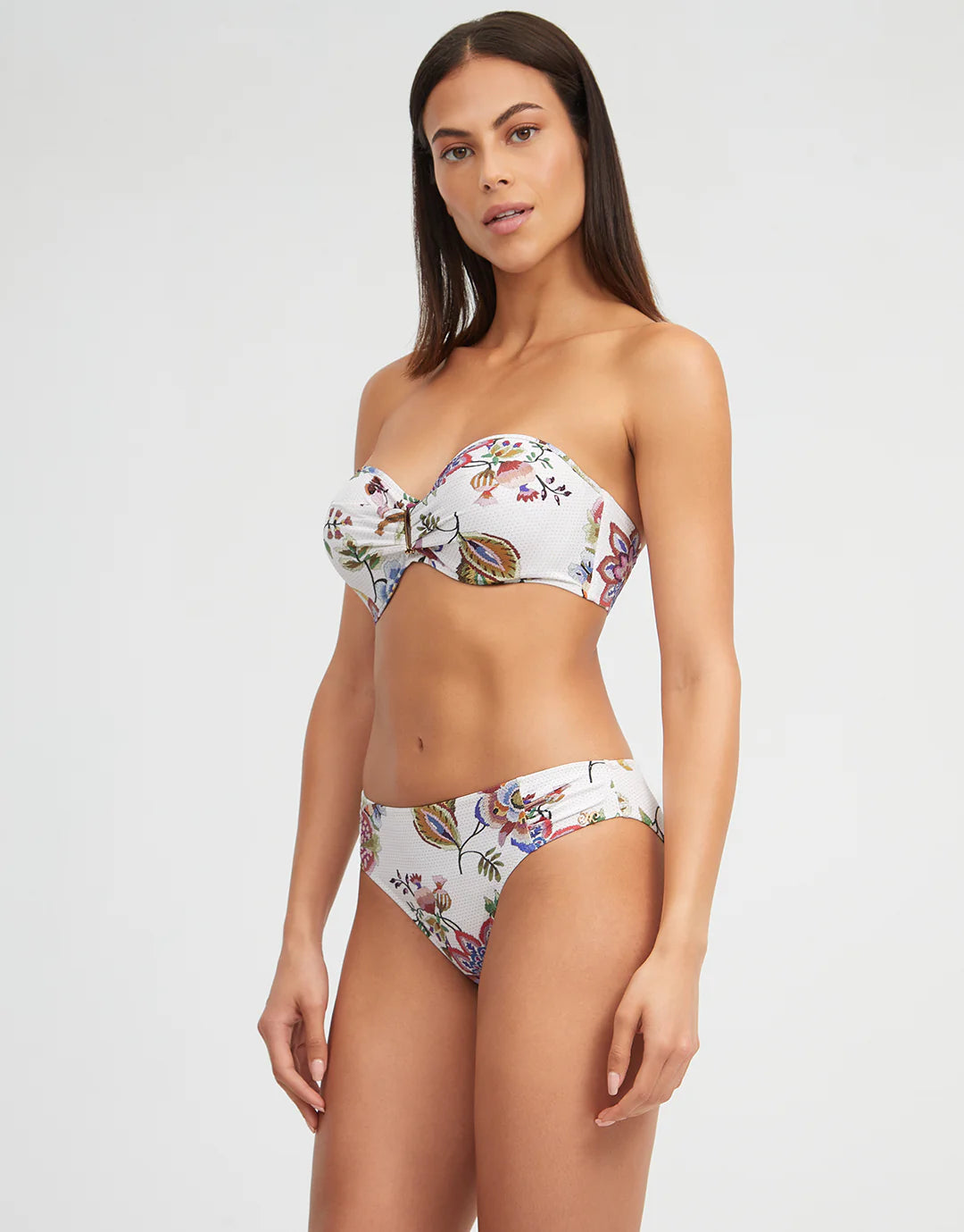 Bikini brief with gathered sides