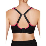 Pure Lime Padded Athletic Sports Bra Black & Pink